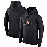 Men's Cincinnati Bengals Nike Sideline Property Of Wordmark Logo Performance Pullover Hoodie Black,baseball caps,new era cap wholesale,wholesale hats